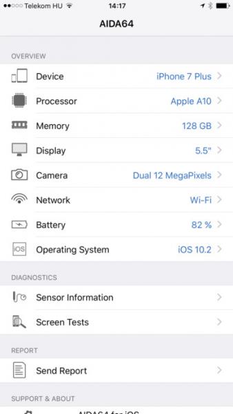 AIDA64 1.31 для iPhone, iPad (iOS)