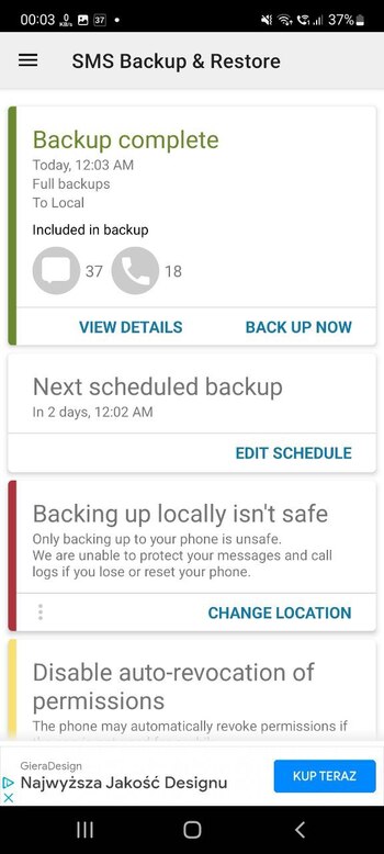 SMS Backup & Restore screenshot # 1