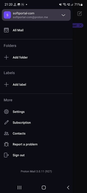 ProtonMail screenshot # 1