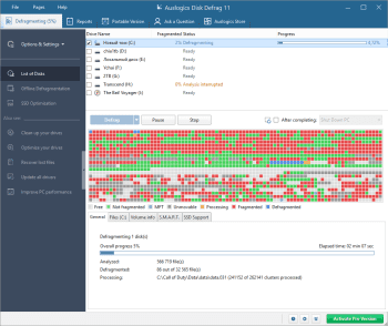 Auslogics Disk Defrag screenshot # 1