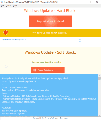 StopUpdates10 screenshot # 1