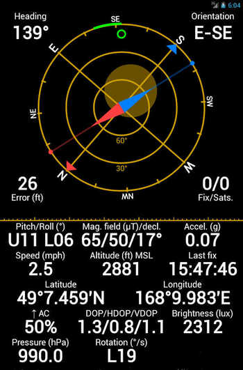 GPS status screenshot # 1