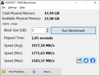 RAM Benchmark screenshot # 1