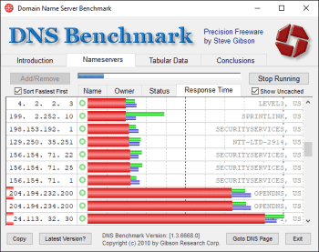 DNS Benchmark screenshot # 1