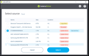 balenaEtcher screenshot # 1