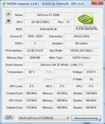 NVIDIA Inspector скриншот № 1