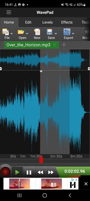 WavePad Free Audio Editor скриншот № 1