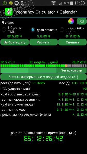 Калькулятор беременности по неделям с фото калькулятор