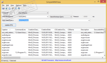 download the new SimpleWMIView 1.55
