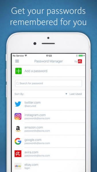 Avira Password Manager 2.10 для iPhone, iPad (iOS)
