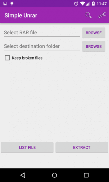 Simple Unrar скриншот № 1
