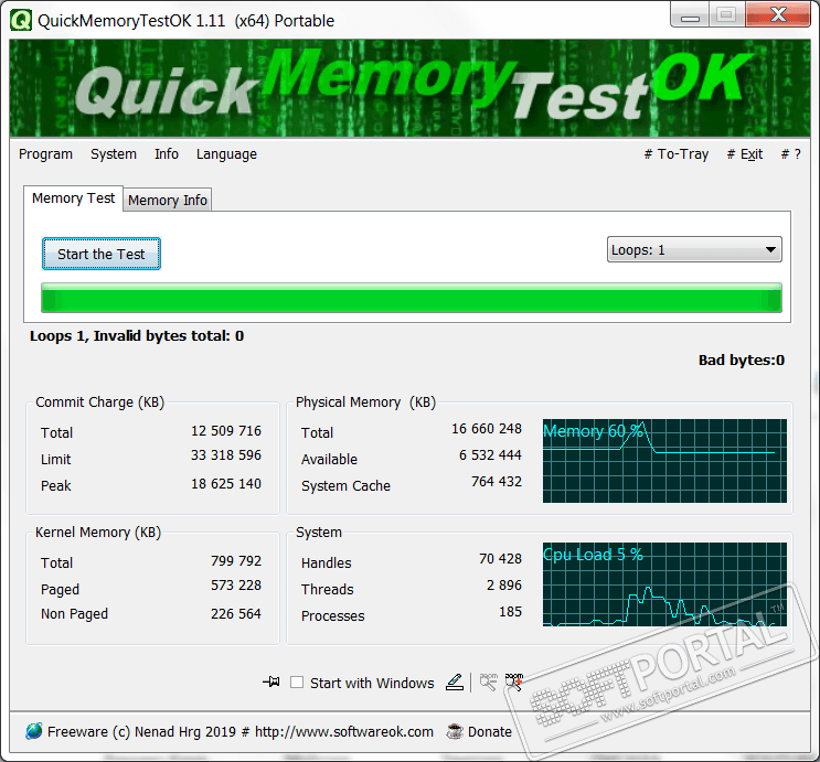 instal QuickMemoryTestOK 4.61
