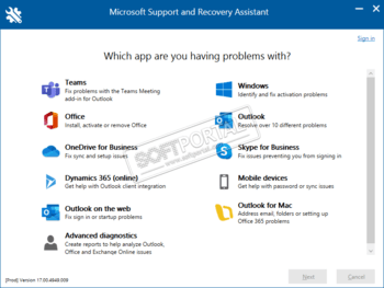Microsoft Support and Recovery Assistant 17.01.0268.015 for windows instal