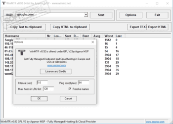 WinMTR скриншот № 1