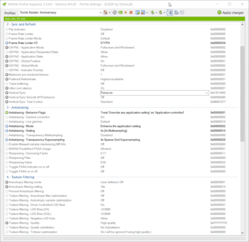 Nvidia Profile Inspector скриншот № 1