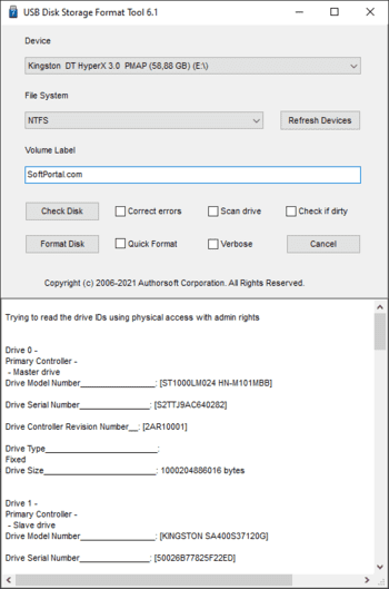 USB Disk Storage Format Tool скриншот № 1