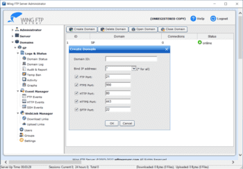 Wing FTP Server скриншот № 1