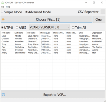 download the last version for windows VovSoft CSV to VCF Converter 4.2.0